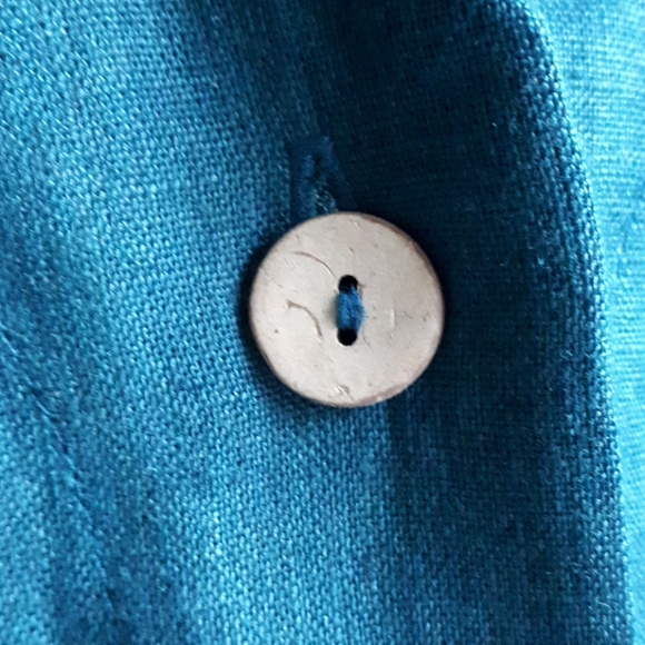 Love and confuse linen dress- EMERALD BLUE - Medium - Picture 9 of 11